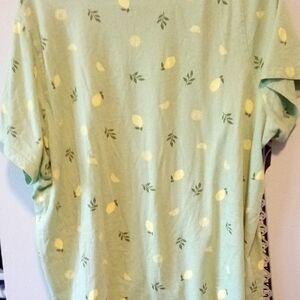 dip Lemon Print Short Sleeve Tee - Green and Yellow